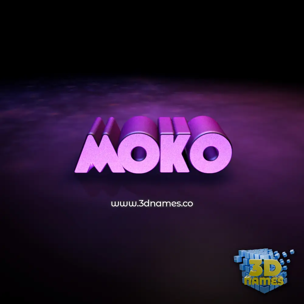 moko in Big Purple style - 3D name wallpaper