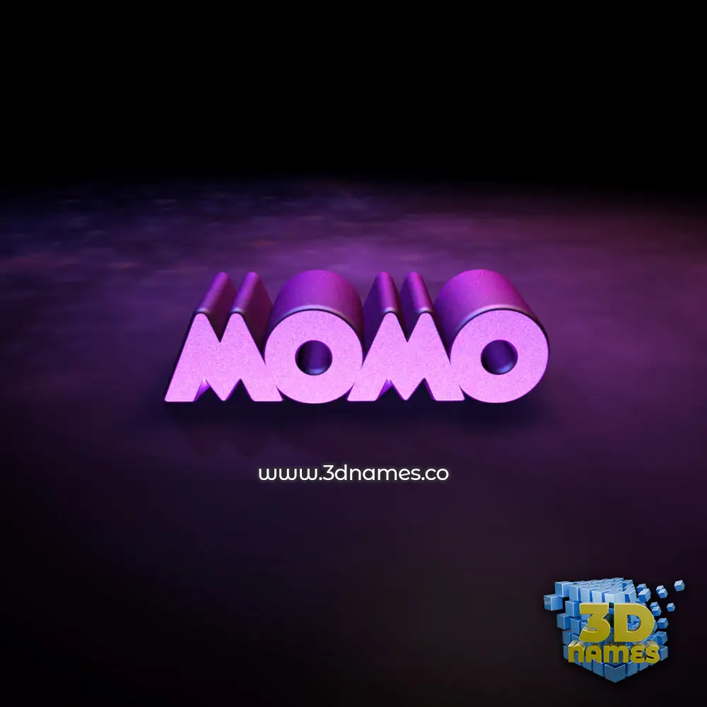 momo in Big Purple style - 3D name wallpaper