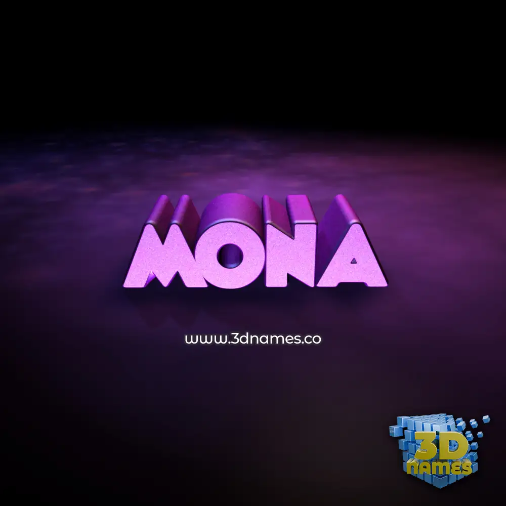 mona in Big Purple style - 3D name wallpaper