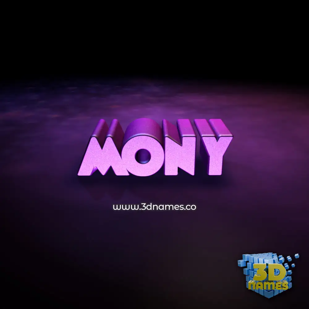 mony in Big Purple style - 3D name wallpaper