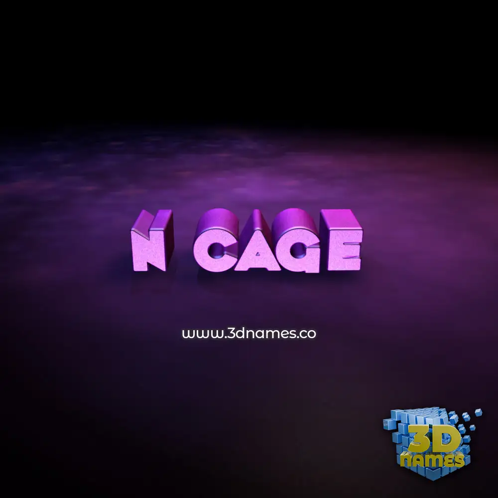 n cage in Big Purple style - 3D name wallpaper