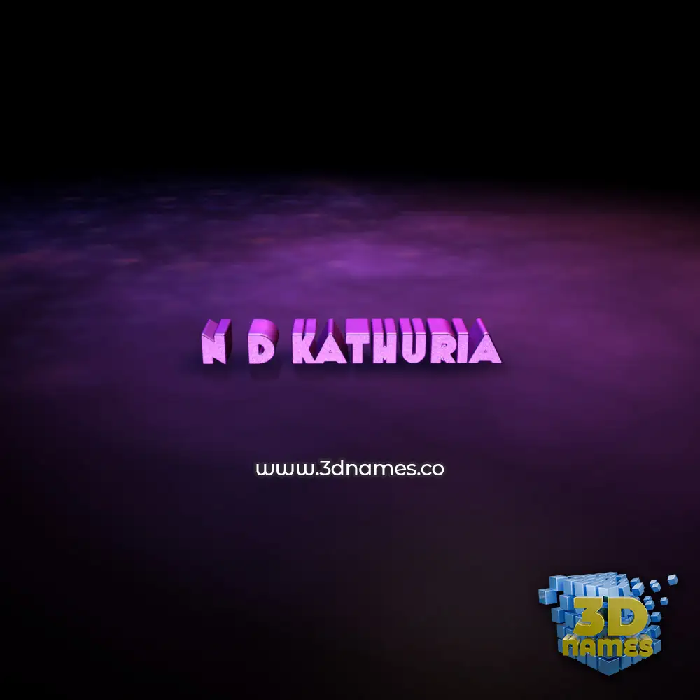 n d kathuria in Big Purple style - 3D name wallpaper