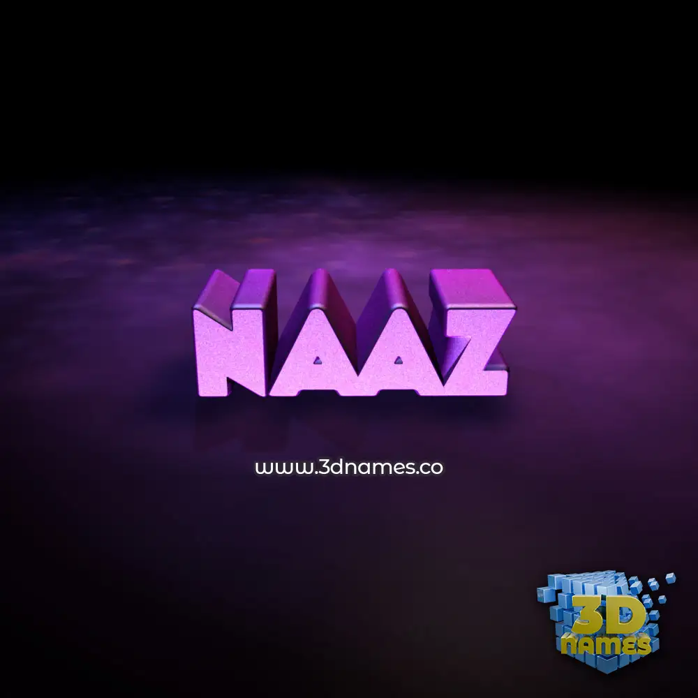 naaz in Big Purple style - 3D name wallpaper