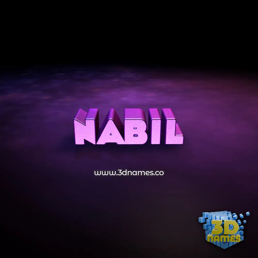 nabil in Big Purple style - 3D name wallpaper