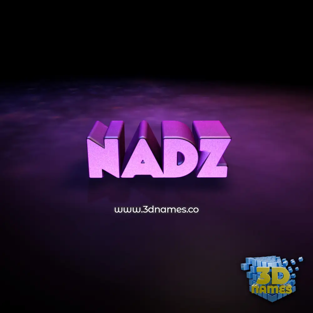 nadz in Big Purple style - 3D name wallpaper