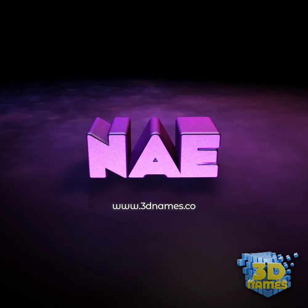 nae in Big Purple style - 3D name wallpaper