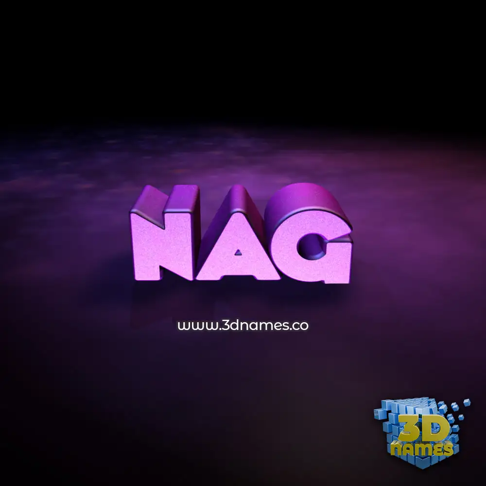 nag in Big Purple style - 3D name wallpaper