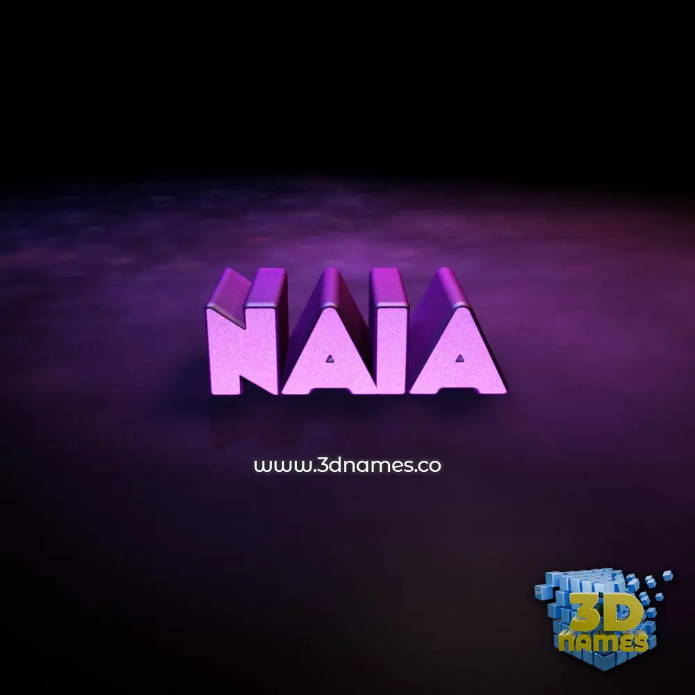 naia in Big Purple style - 3D name wallpaper