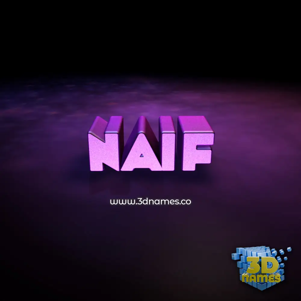 naif in Big Purple style - 3D name wallpaper