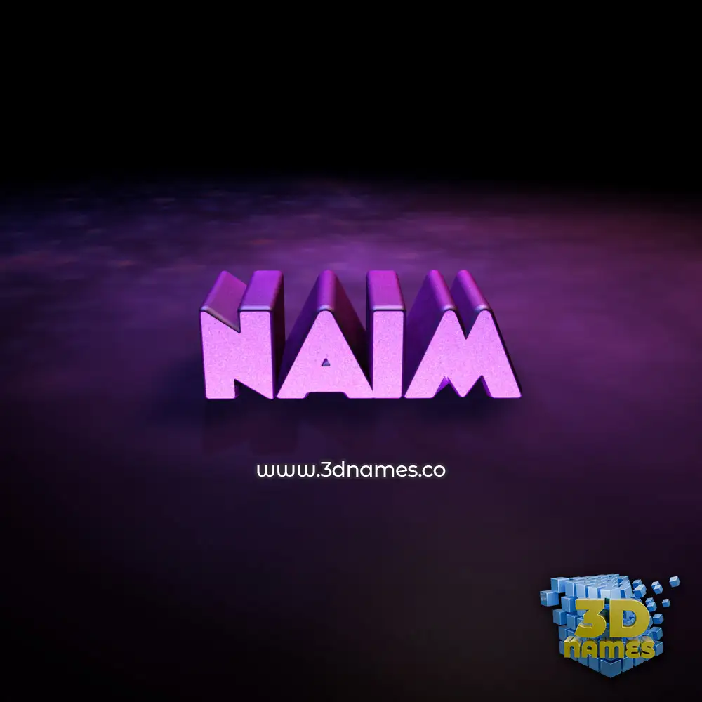 naim in Big Purple style - 3D name wallpaper