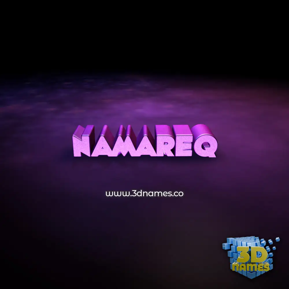 namareq in Big Purple style - 3D name wallpaper