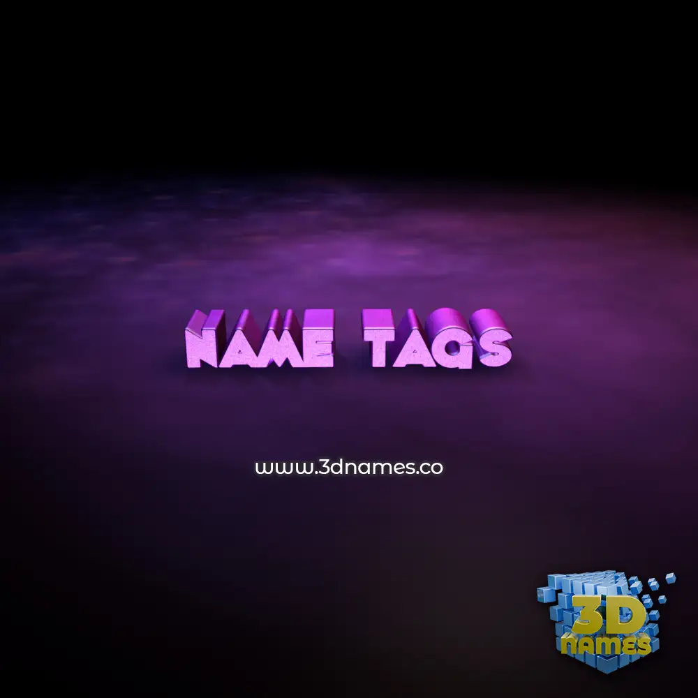 name tags in Big Purple style - 3D name wallpaper