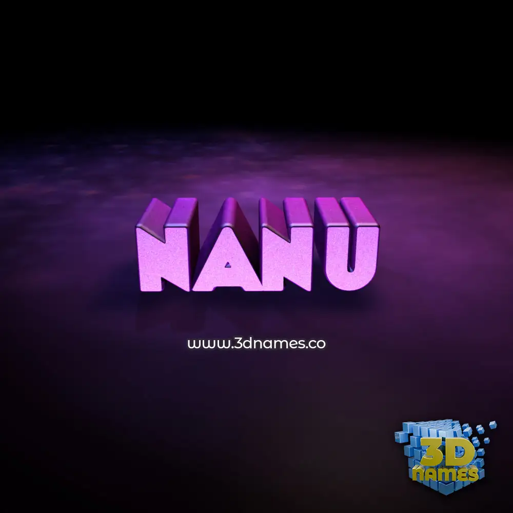 nanu in Big Purple style - 3D name wallpaper