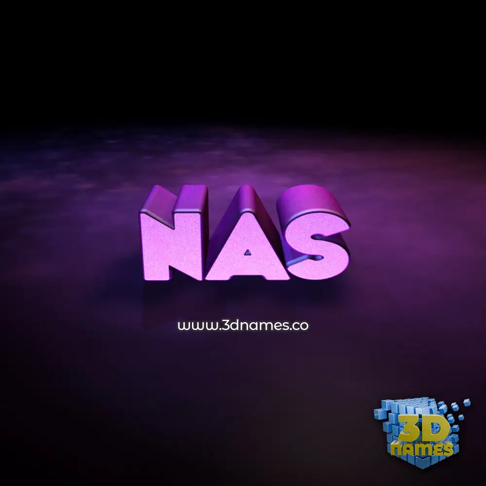nas in Big Purple style - 3D name wallpaper