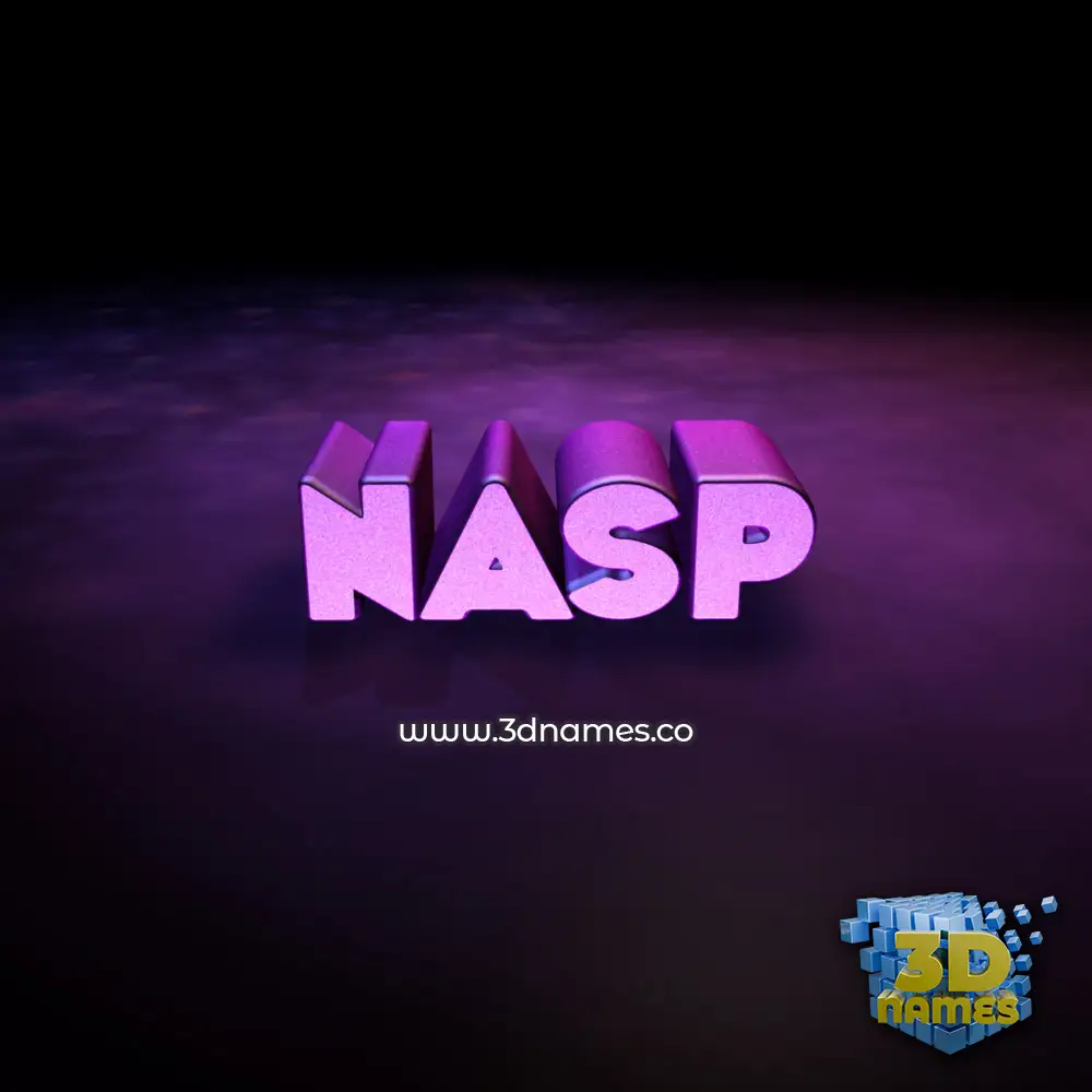 nasp in Big Purple style - 3D name wallpaper