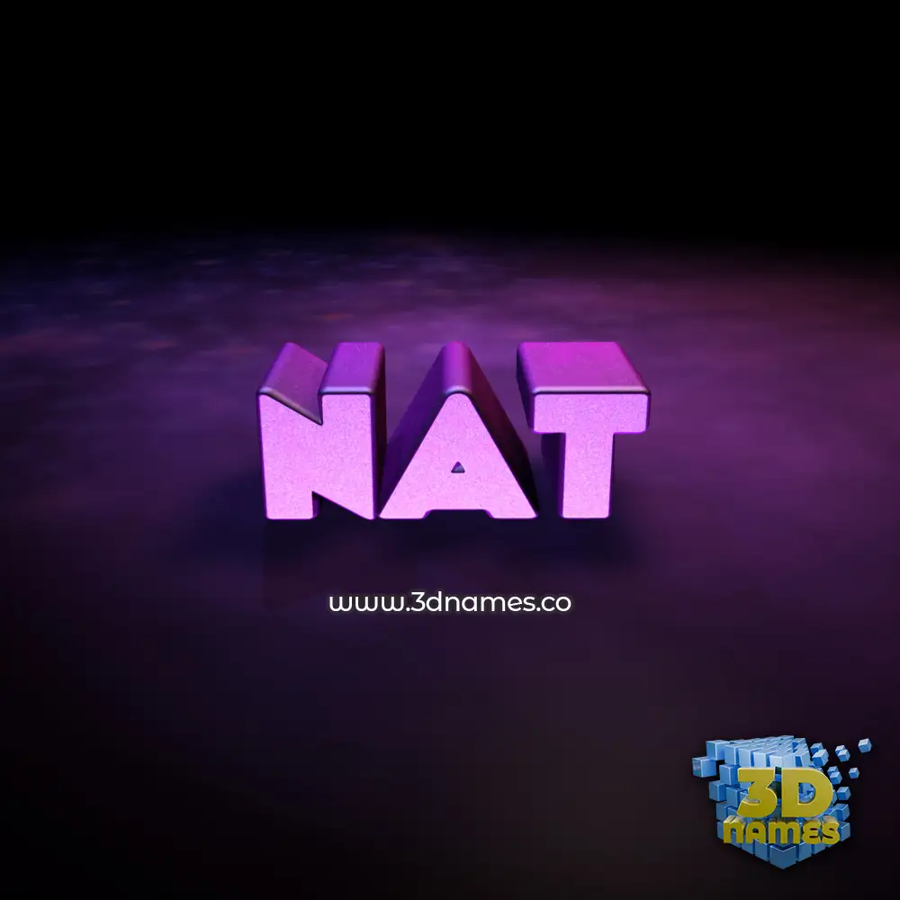 nat in Big Purple style - 3D name wallpaper