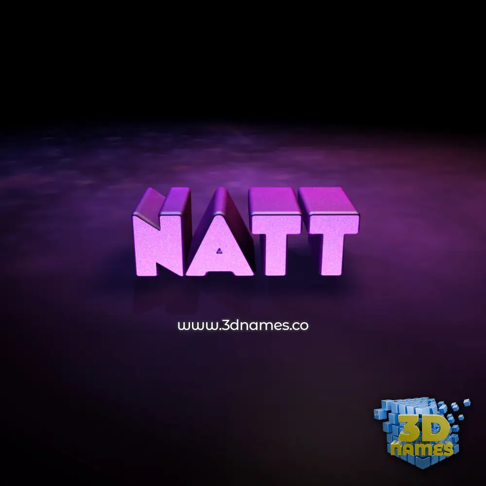 natt in Big Purple style - 3D name wallpaper