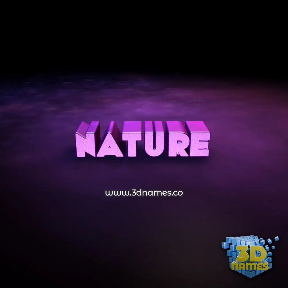 nature in Big Purple style - 3D name wallpaper