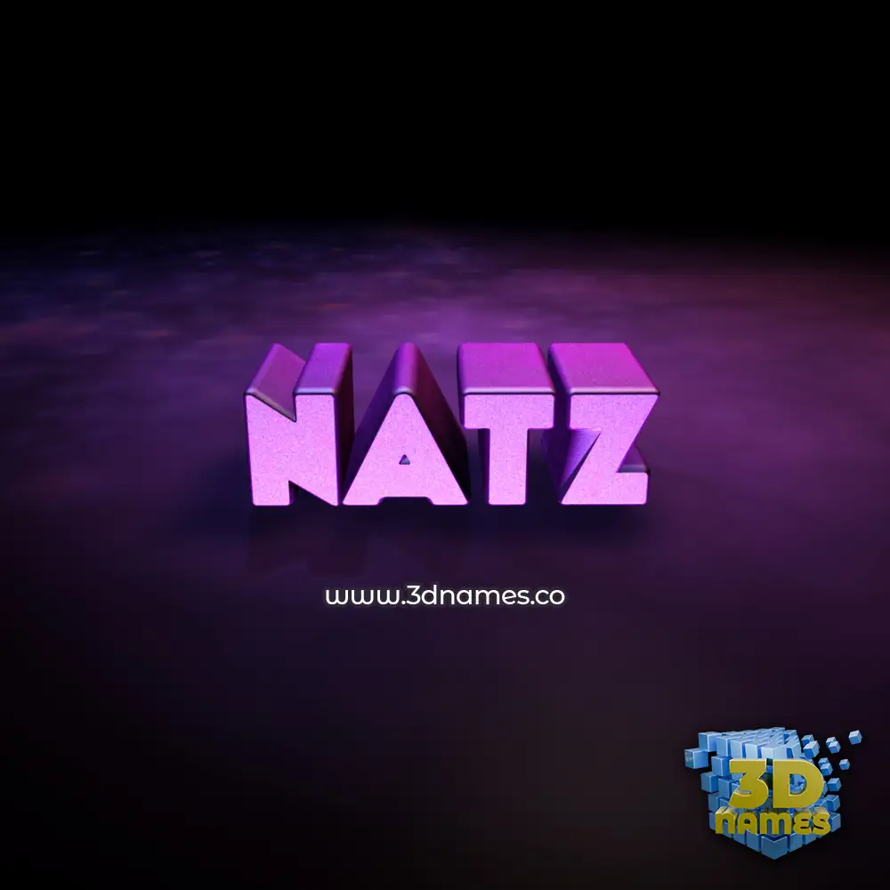natz in Big Purple style - 3D name wallpaper
