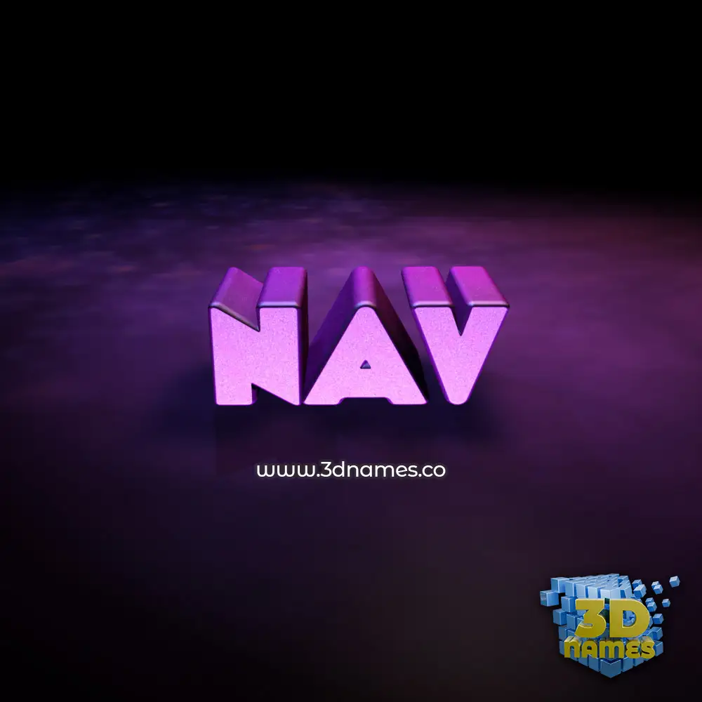 nav in Big Purple style - 3D name wallpaper