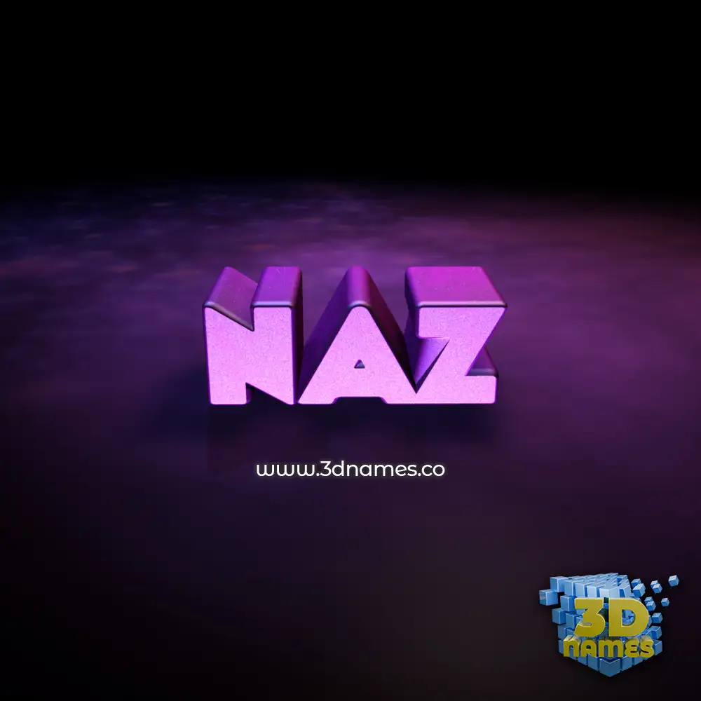 naz in Big Purple style - 3D name wallpaper