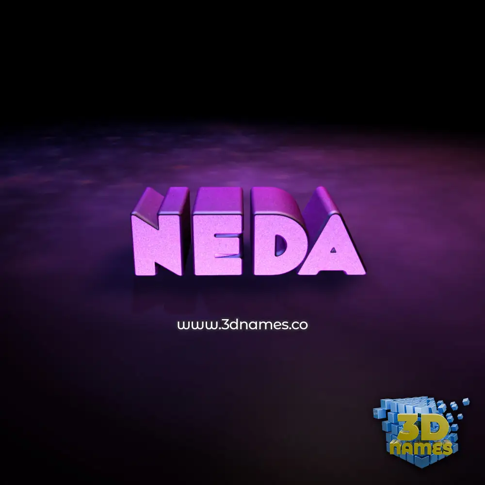 neda in Big Purple style - 3D name wallpaper