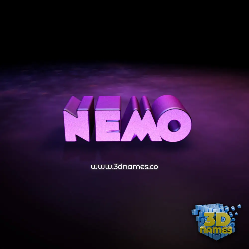 nemo in Big Purple style - 3D name wallpaper