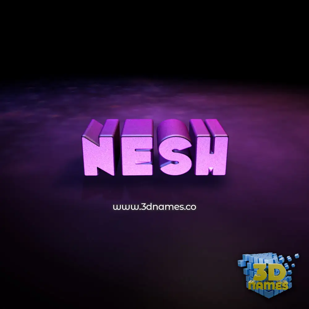 nesh in Big Purple style - 3D name wallpaper