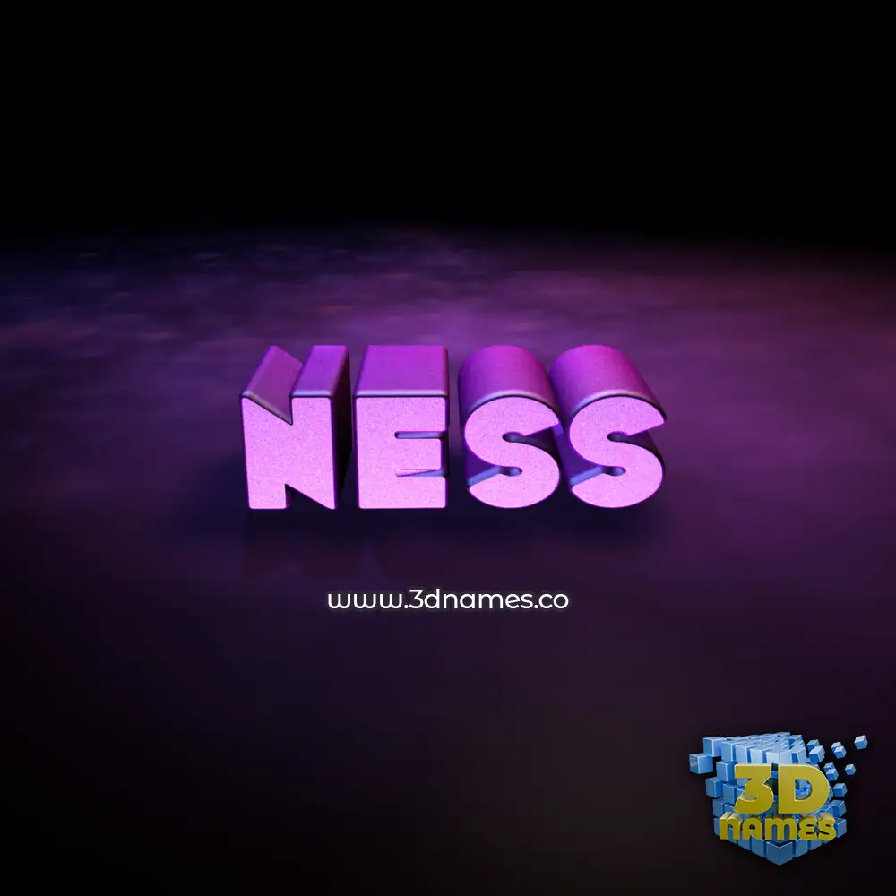 ness in Big Purple style - 3D name wallpaper