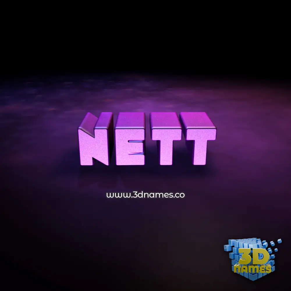 nett in Big Purple style - 3D name wallpaper