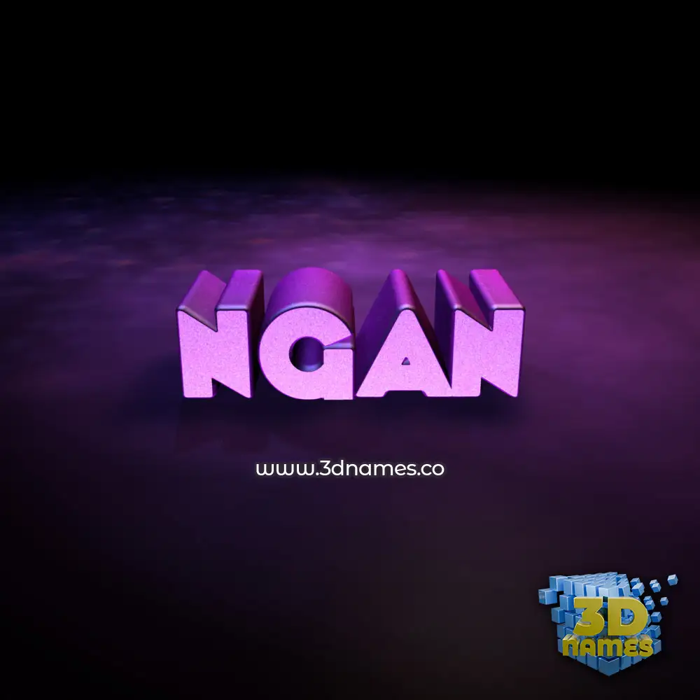 ngan in Big Purple style - 3D name wallpaper