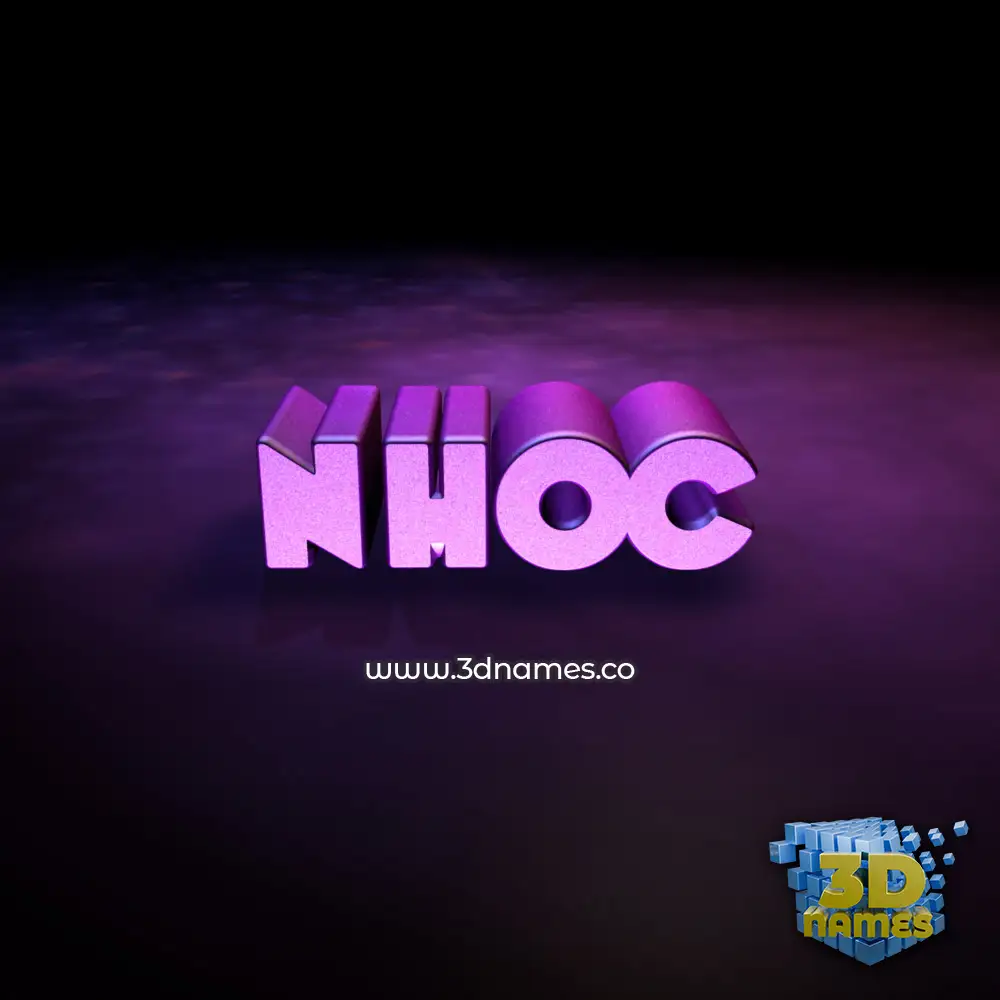nhoc in Big Purple style - 3D name wallpaper