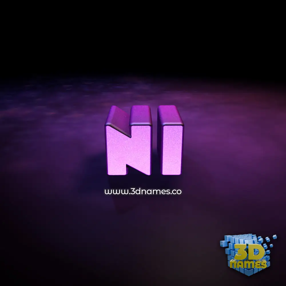 ni in Big Purple style - 3D name wallpaper