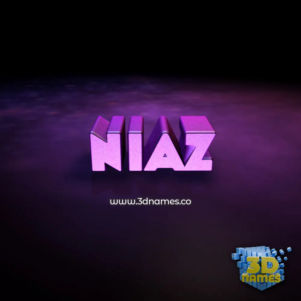 niaz in Big Purple style - 3D name wallpaper
