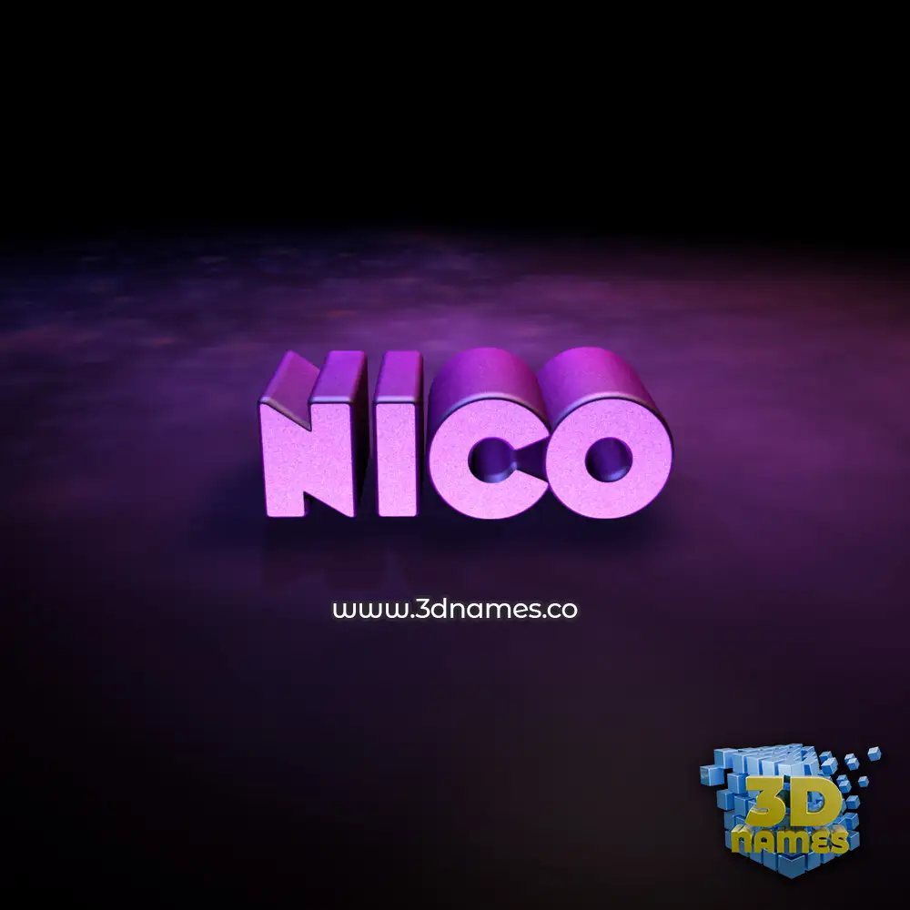 nico in Big Purple style - 3D name wallpaper