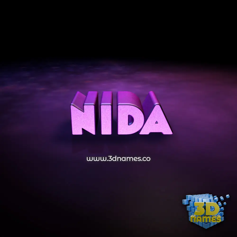 nida in Big Purple style - 3D name wallpaper
