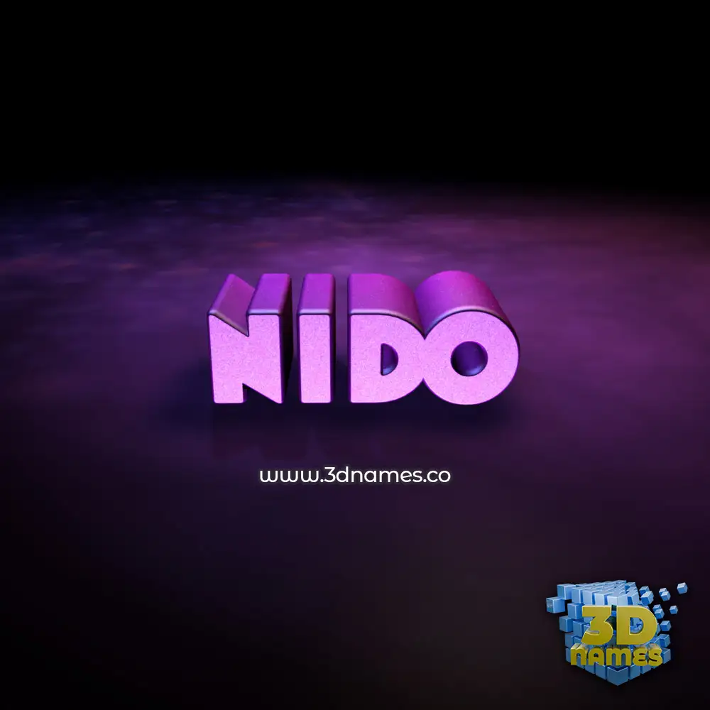 nido in Big Purple style - 3D name wallpaper