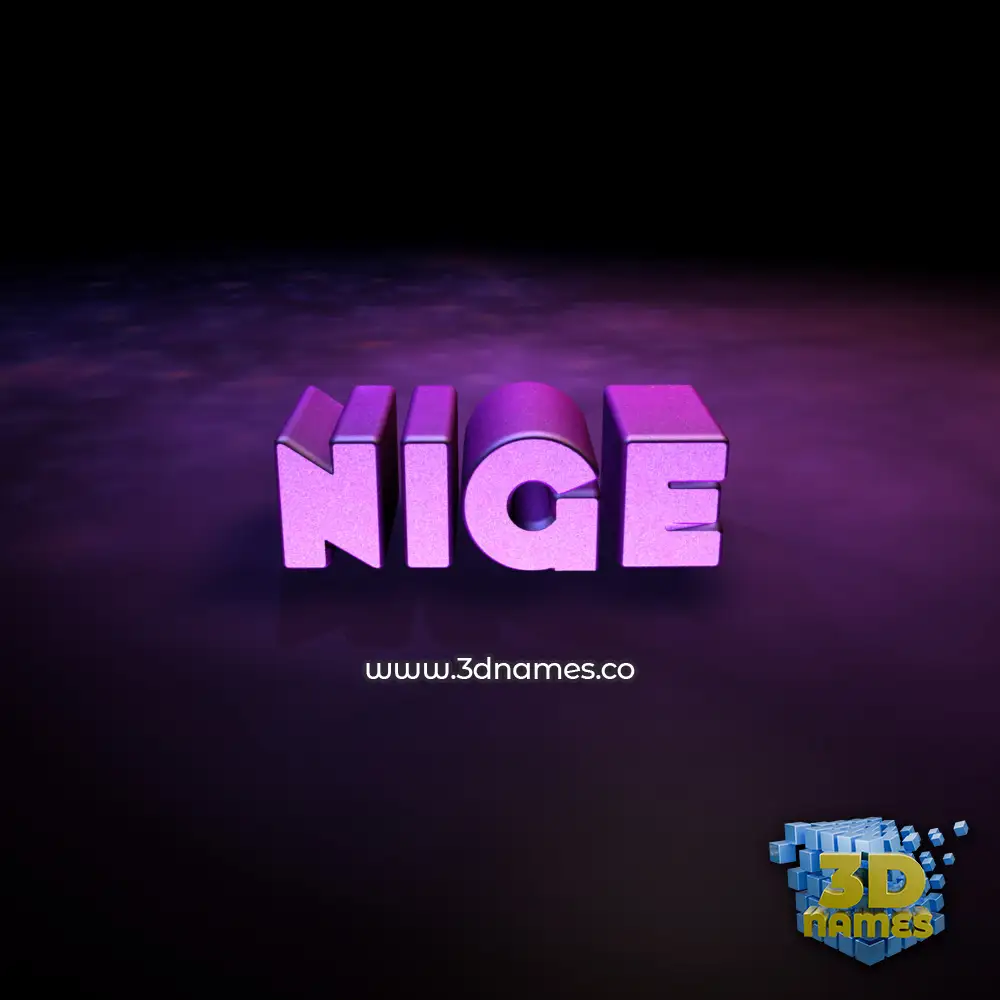 nige in Big Purple style - 3D name wallpaper