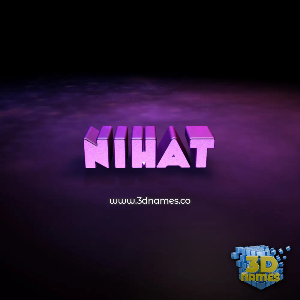 nihat in Big Purple style - 3D name wallpaper