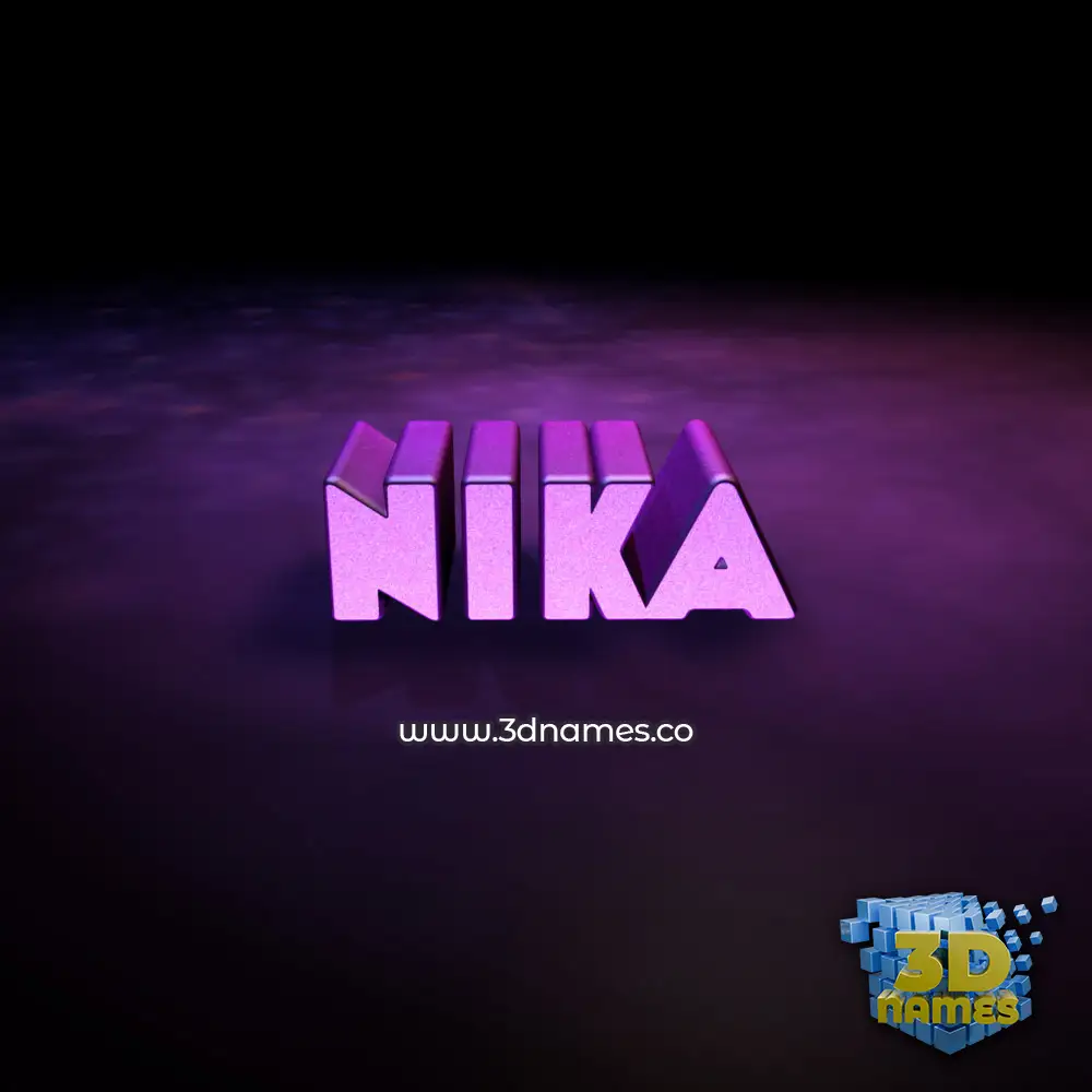 nika in Big Purple style - 3D name wallpaper