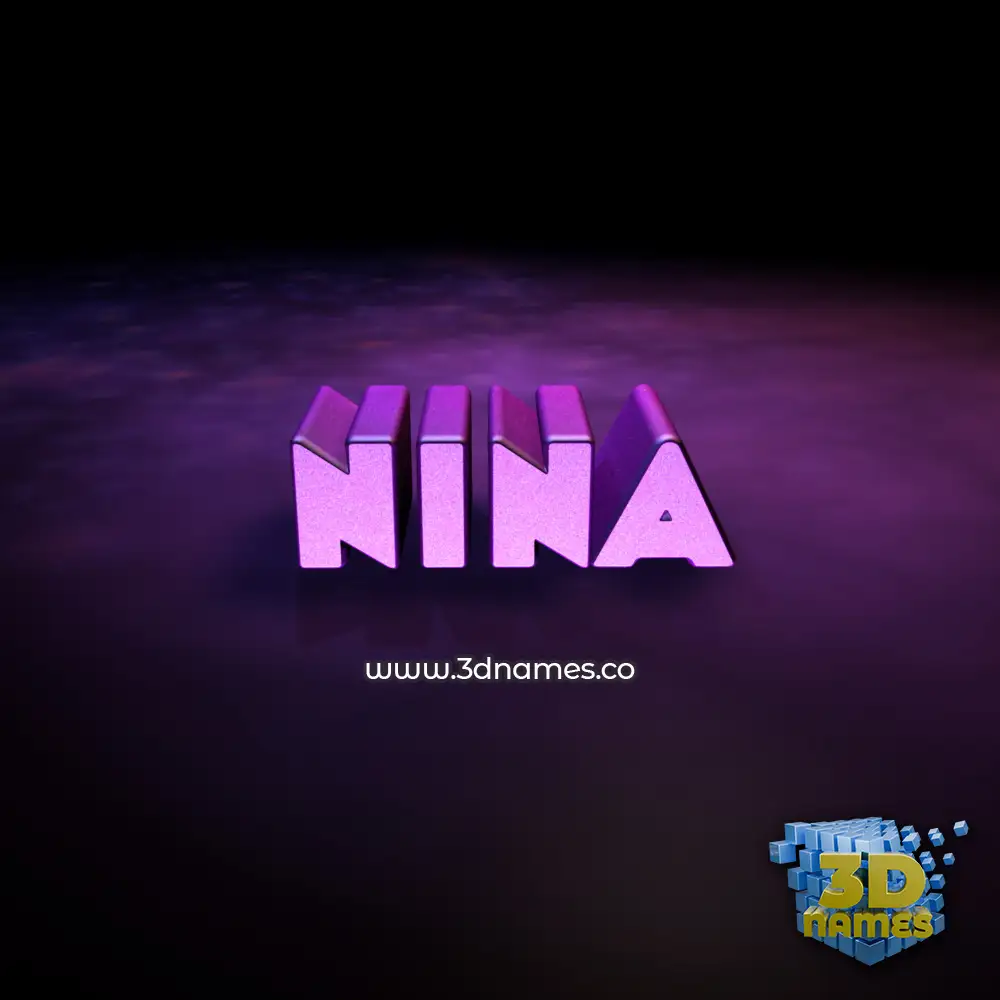 nina in Big Purple style - 3D name wallpaper