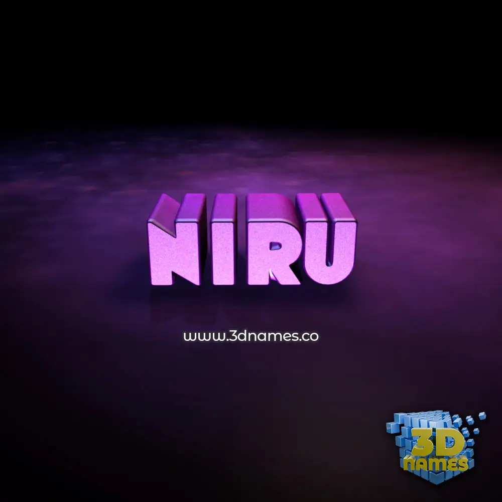 niru in Big Purple style - 3D name wallpaper