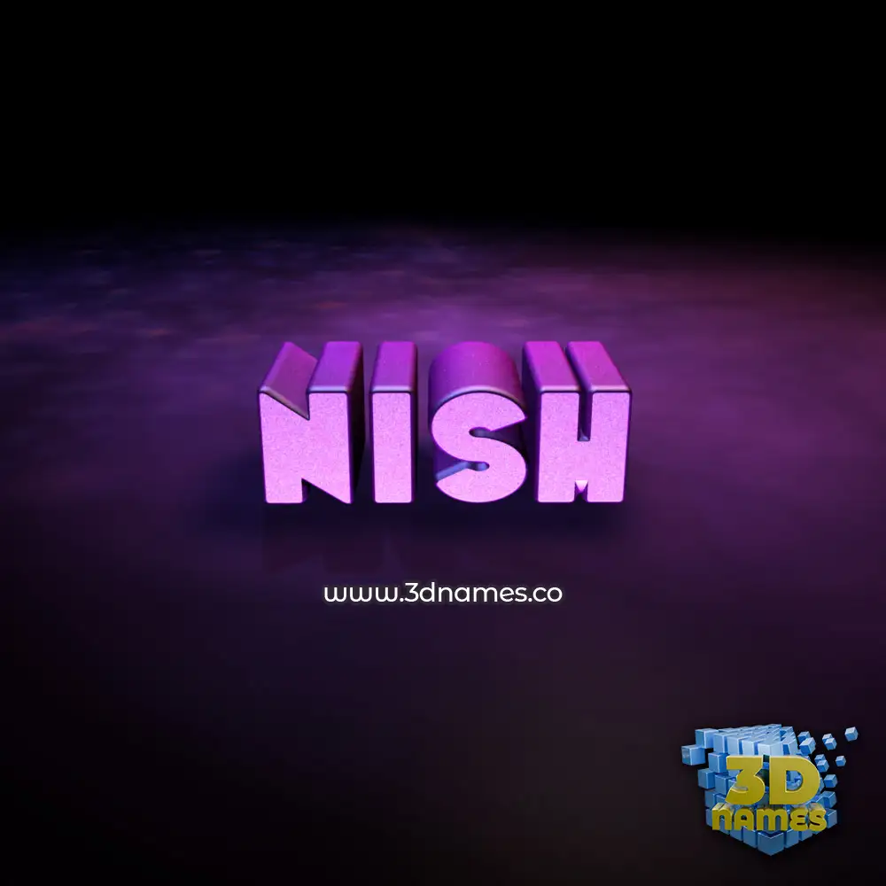 nish in Big Purple style - 3D name wallpaper