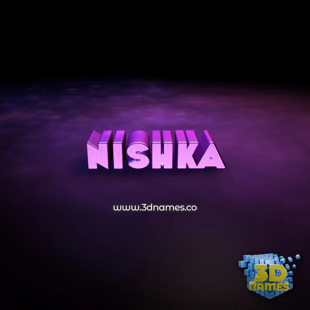 nishka in Big Purple style - 3D name wallpaper