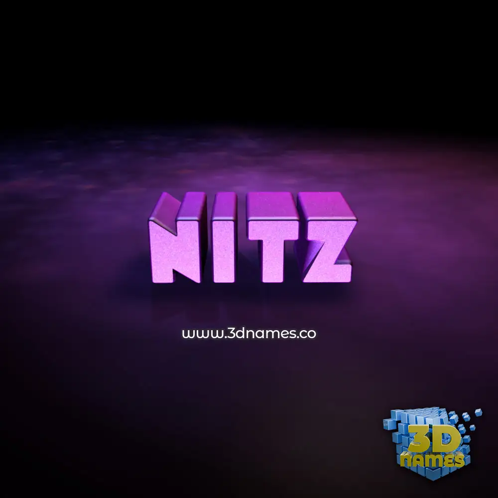 nitz in Big Purple style - 3D name wallpaper