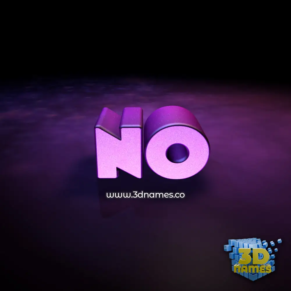 no in Big Purple style - 3D name wallpaper