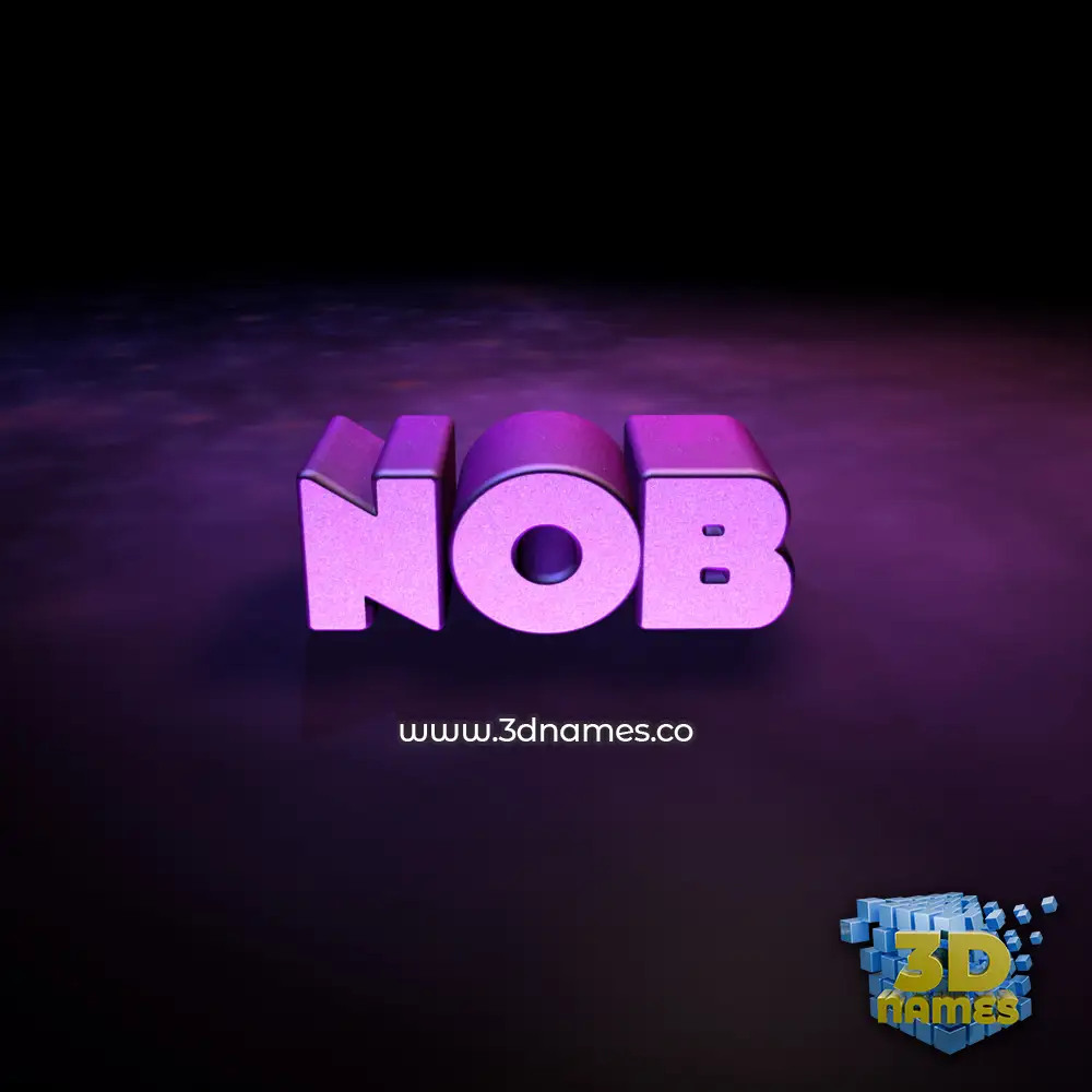 nob in Big Purple style - 3D name wallpaper