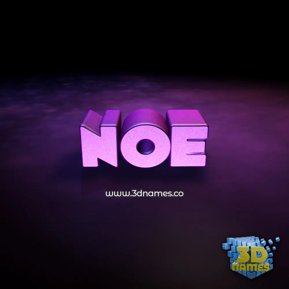 noe in Big Purple style - 3D name wallpaper