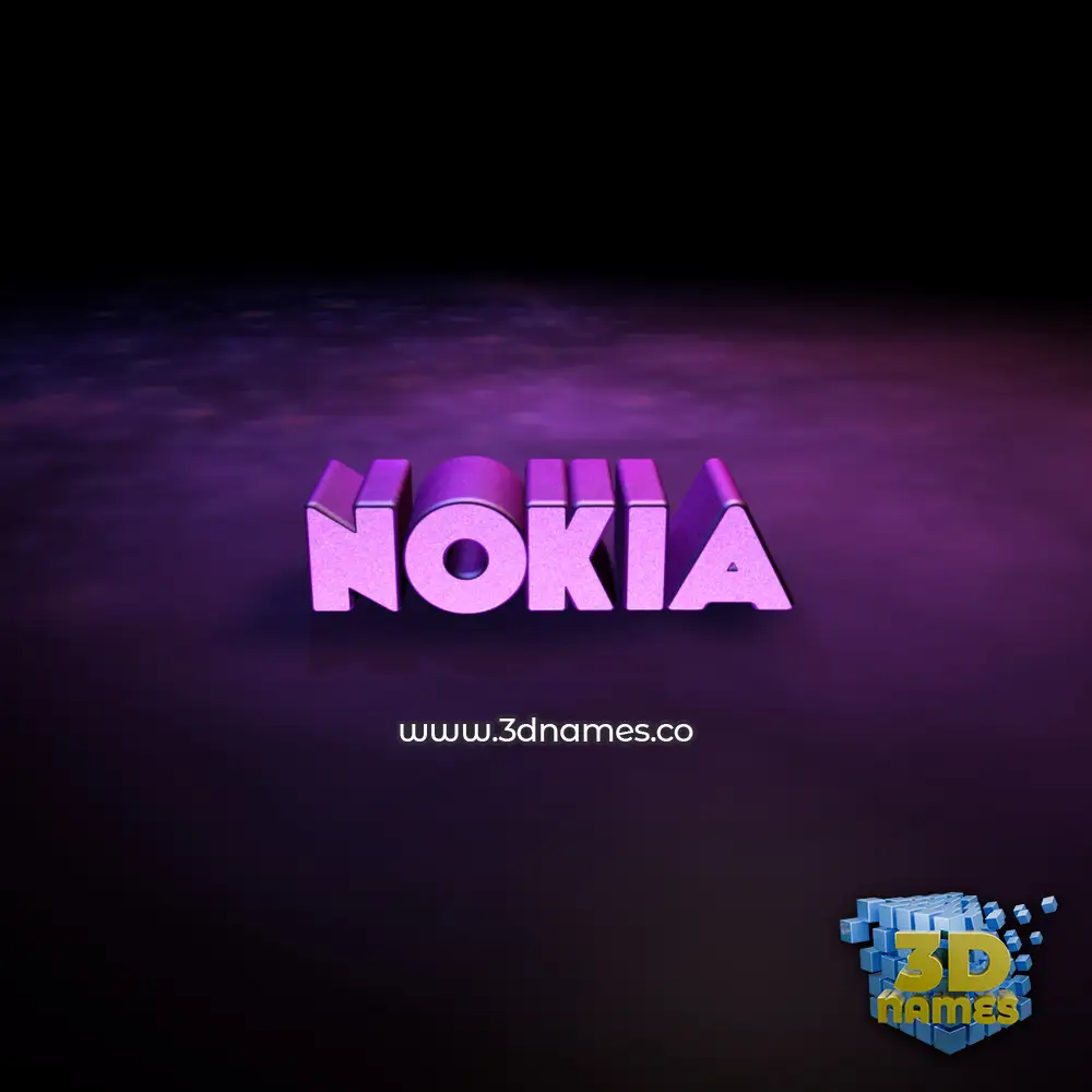 nokia in Big Purple style - 3D name wallpaper
