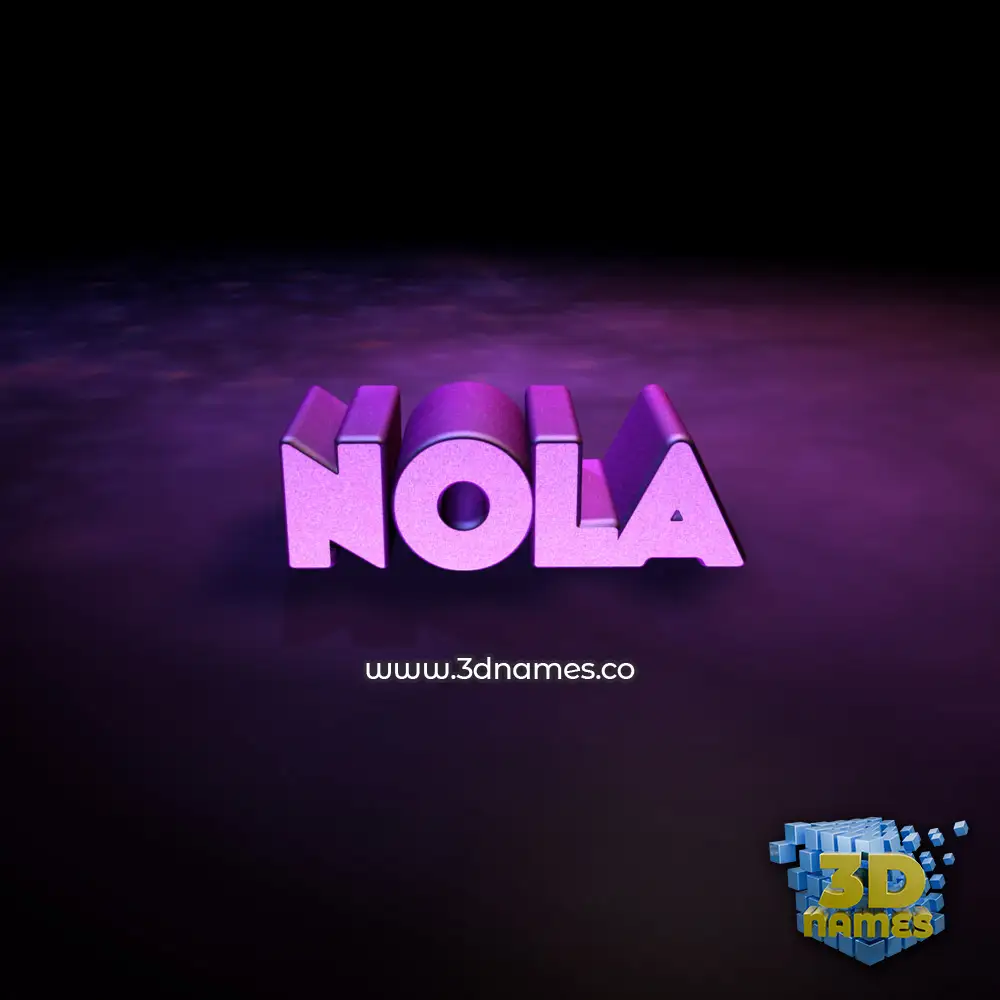nola in Big Purple style - 3D name wallpaper